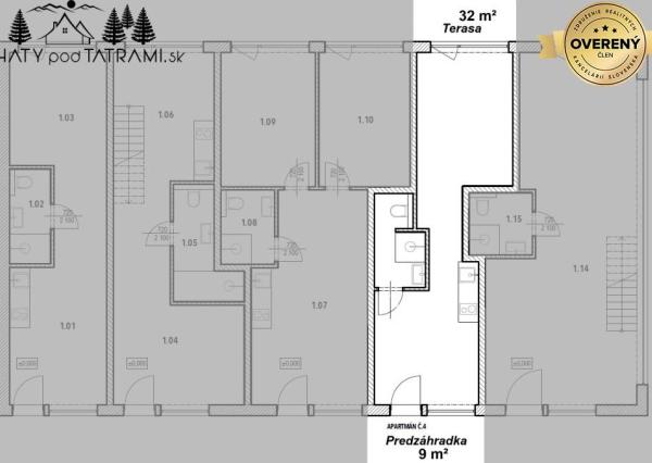 2i apartmán v rekreačnom komplexe s bazénom Nízke Tatry